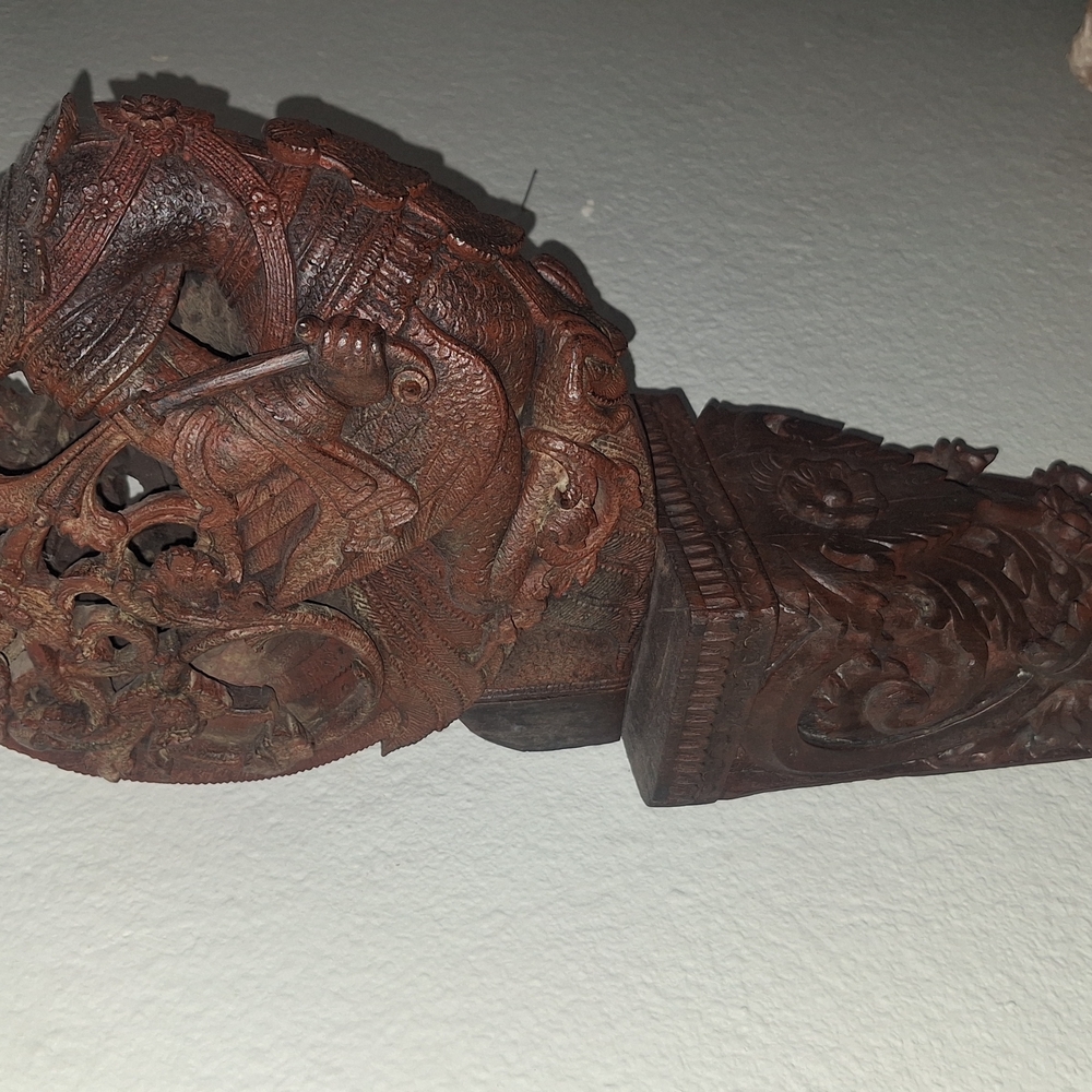 Intricately Carved Brown Wall Decor Art